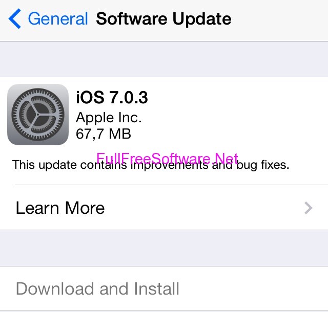 Update new version iOS 7.0.3 free for iPad, iPod, iPhone 4S, iPhone 5
