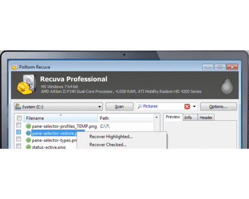 Recuva the free data recovery programs for Windows